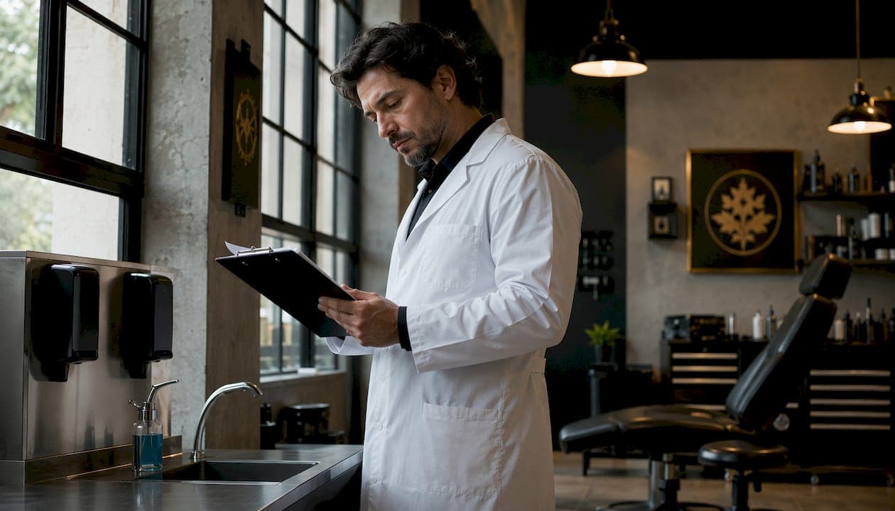 Betäubungscreme und Hygienestandards im Studio einhalten