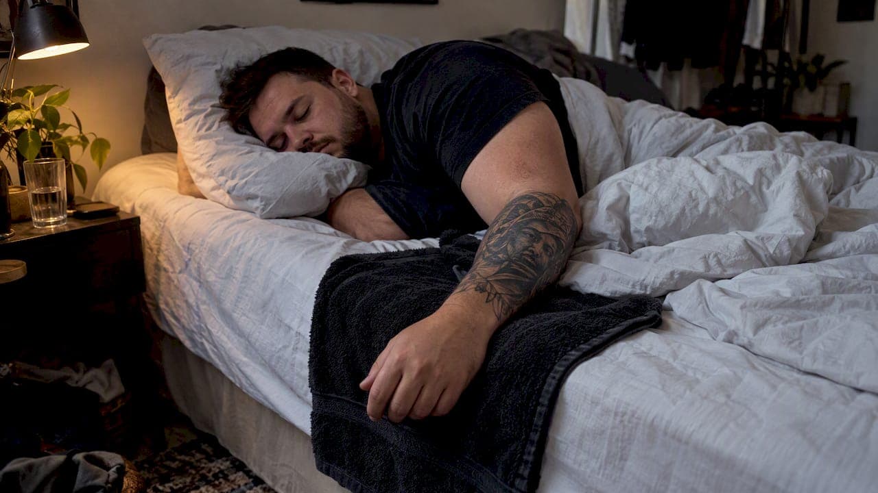 Tattoo schlafen in der ersten Nacht: So schützt du Haut und Bettwäsche